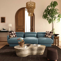 Arnaldo 90.5”Powder Blue Performance Velvet Sofa