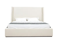 Casy Modern Off White Fabric Bed