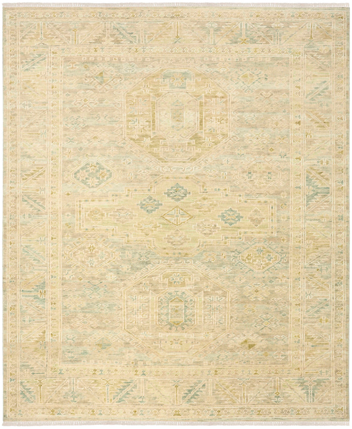 Giselle Green Wool Multicolor Area Rug