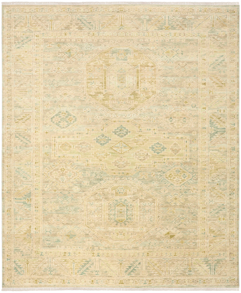 Giselle Green Wool Multicolor Area Rug