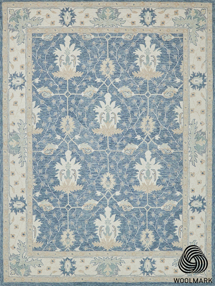 Nell Blue/Ivory Luxury Area Rug