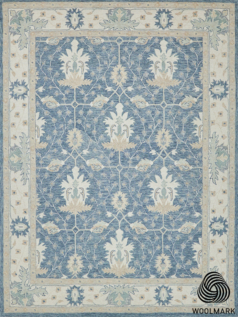 Nell Blue/Ivory Luxury Area Rug