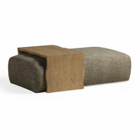 Spencer Green Performance Basketweave Ottoman with Coffee Table