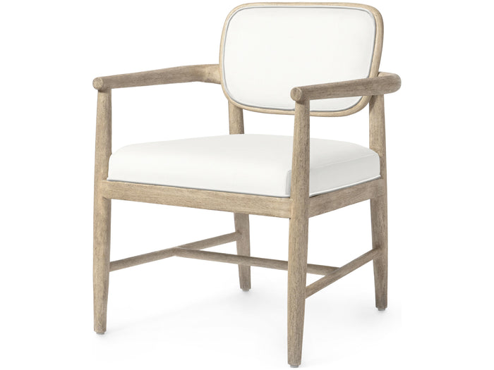 Fornelli White Basket Weave Dining Arm Chair