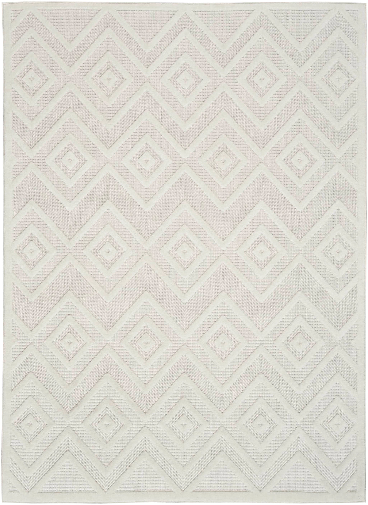 Aericka Indoor/Outdoor Ivory & White Area Rug - Elegance Collection