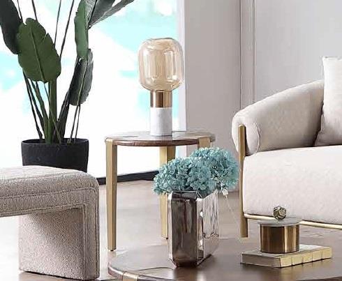 Polly Brown & Gold Accent Table