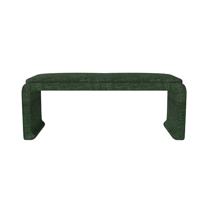 Malia Classic/Modern Large Green Custom Upholstered Bench