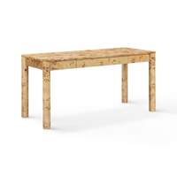 Meadow 60" Natural Burl 3 Drawer Desk