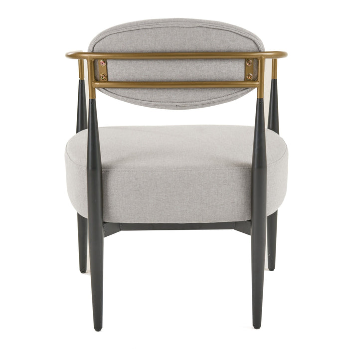 Carnaby Modern Light Grey & Gold Accent Chair