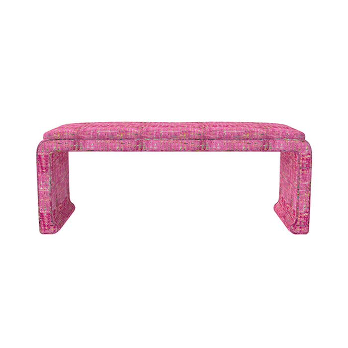 Malia Classic/Modern Large Pink Custom Upholstered Bench