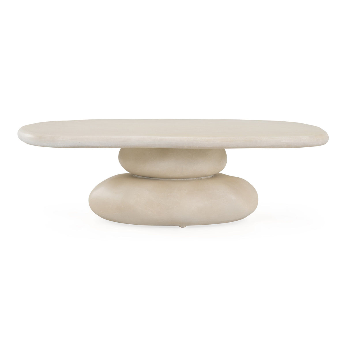 Daisey 53" Modern Beige Oval Pedestal Coffee Table