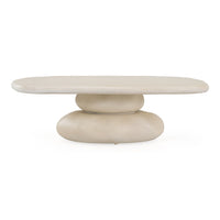 Daisey 53" Modern Beige Oval Pedestal Coffee Table