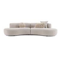 Estella 121" Modern Grey Upholstered Curved Sectional Sofa