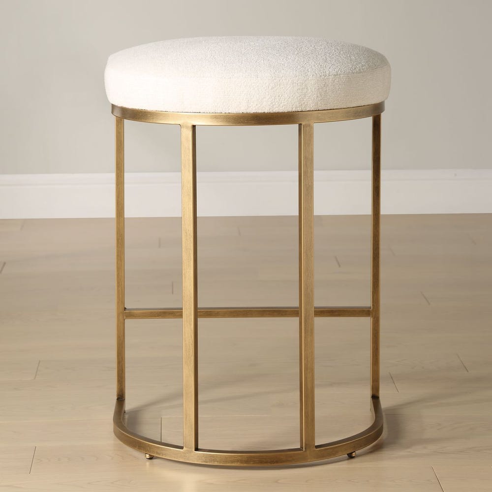 Crystal Cream Performance & Brass Counter Stool