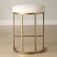 Crystal Cream Performance & Brass Counter Stool