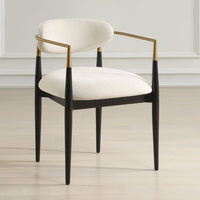 Harper Off White Velvet Dining Arm Chair