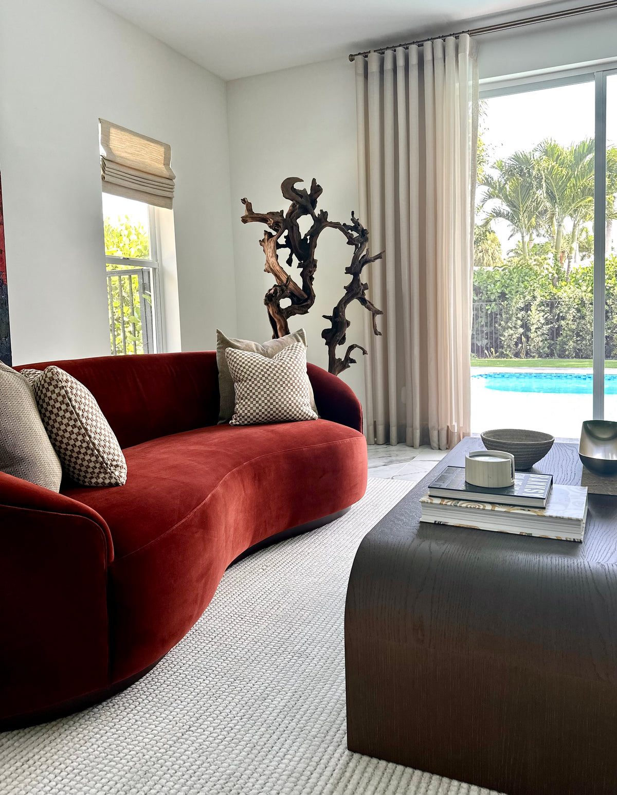 Emilee 84" Paprika Velvet Sofa