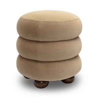 Stefanie Taupe Velvet Ottoman