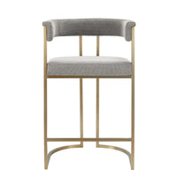 Jasmine Modern Grey Fabric & Gold Counter Stool