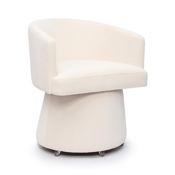 Nest Cream Upcycled Contract-Grade Chenille Rolling Desk Chair
