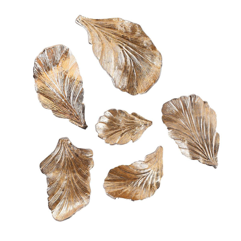 Natures Gold Wall Leaves Set of 6 Wall Art