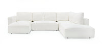 Luce Modern White Fabric Sectional Sofa W/ Left Facing Chaise