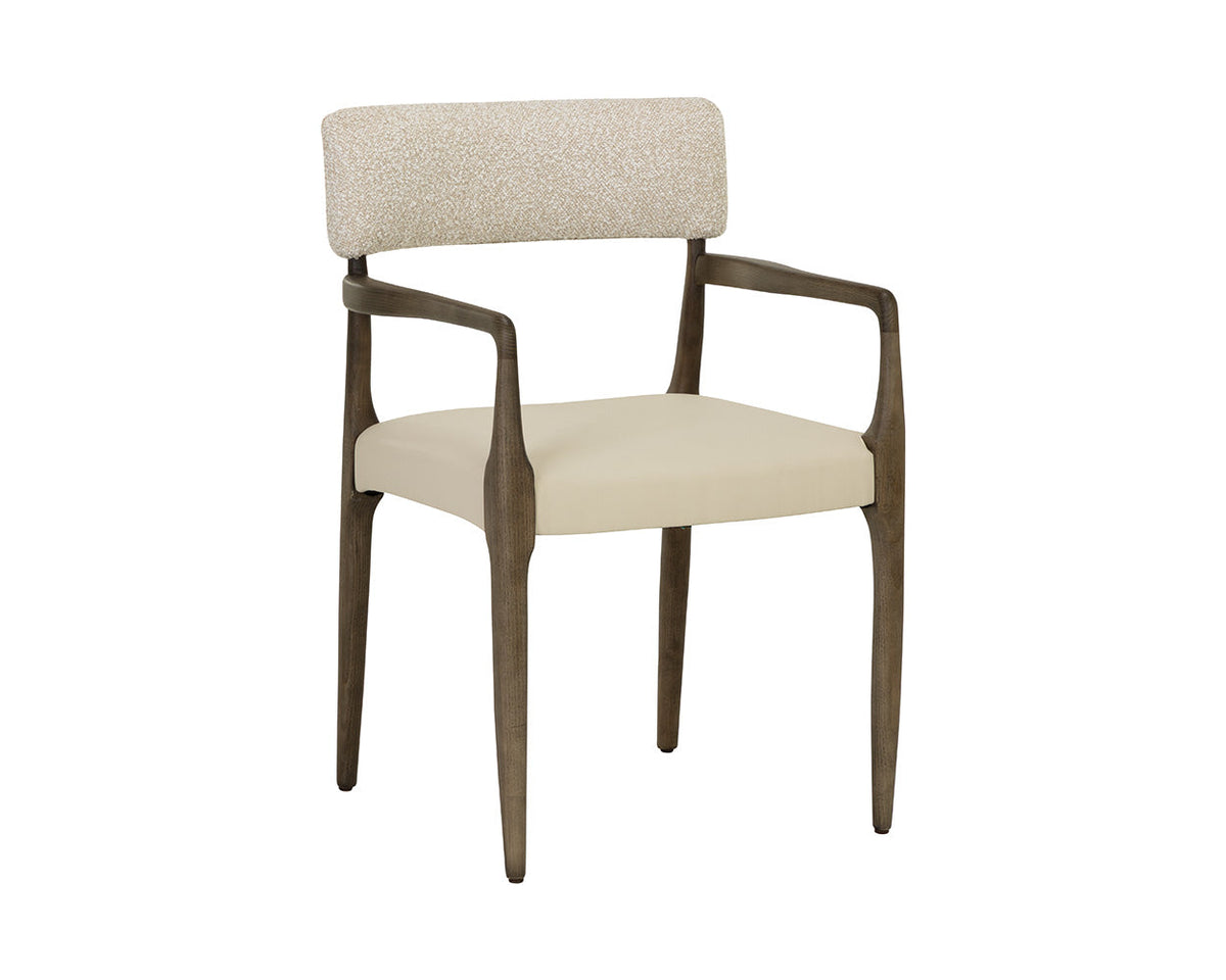 Guardi Oatmeal Fabric & Faux Leather Dining Chair