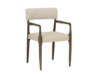 Guardi Oatmeal Fabric & Faux Leather Dining Chair