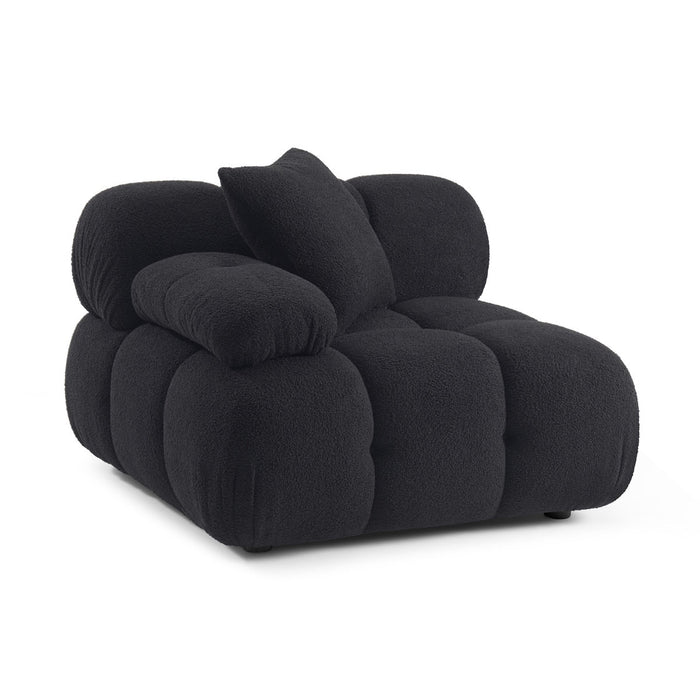 Vogue Black Vegan Shearling Modular Corner Chair