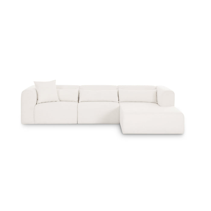 Tereasa 3-Piece Cream Performance Chenille Modular Sectional (RAF & LAF)