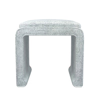 Malia Classic/Modern Light Blue Custom Upholstered Ottoman