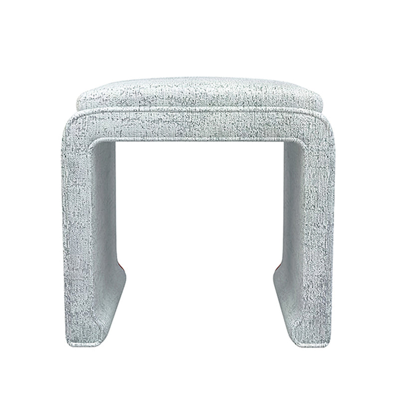 Malia Classic/Modern Light Blue Custom Upholstered Ottoman