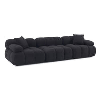 Vogue 118.2” Black Performance Vegan Shearling Modular Sofa