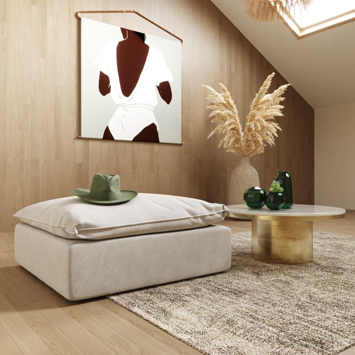 Braylee Modern Light Grey Sectional Ottoman