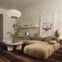 Vogue 118.2" Cafe Au Lait Performance Velvet 6-piece Modular U-Sectional