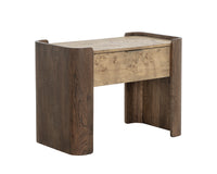 Beryl Mappa Burl Veneer & Brown Oak Nightstand