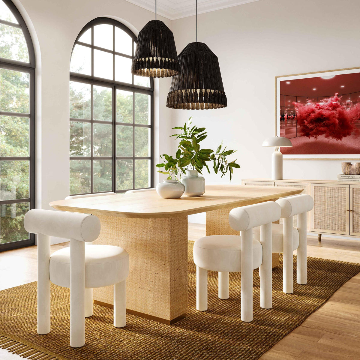 Cameila Cream Velvet Dining Chair - Luxury Living Collection