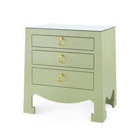 Maylee 26" Green Glass Top & Gold Nightstand