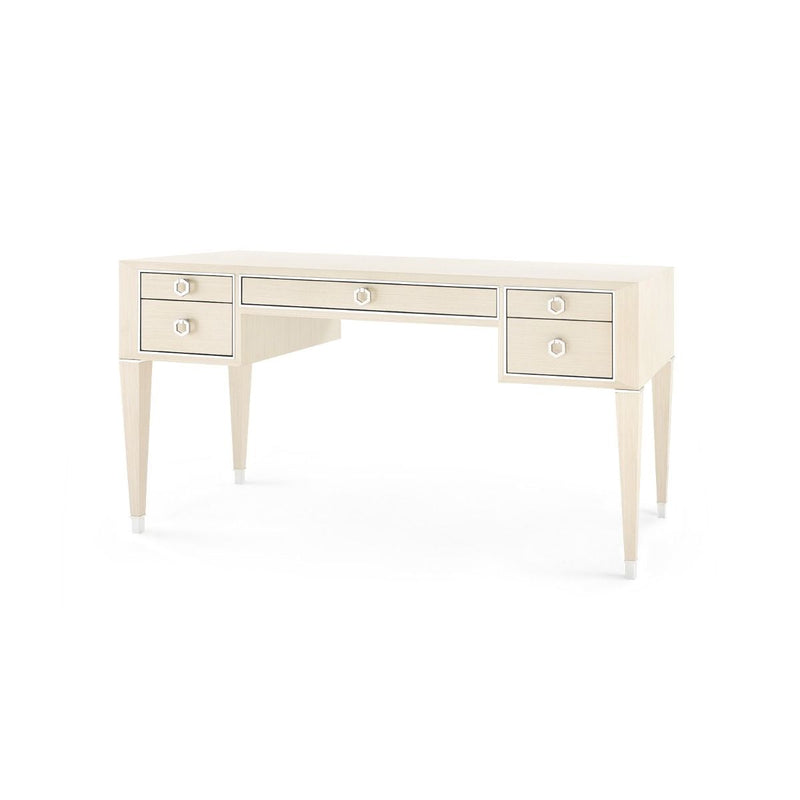 Lanna Blanched Oak and Nickel Desk