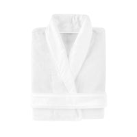 Marina White Satin & Cotton Luxury Bath Robe