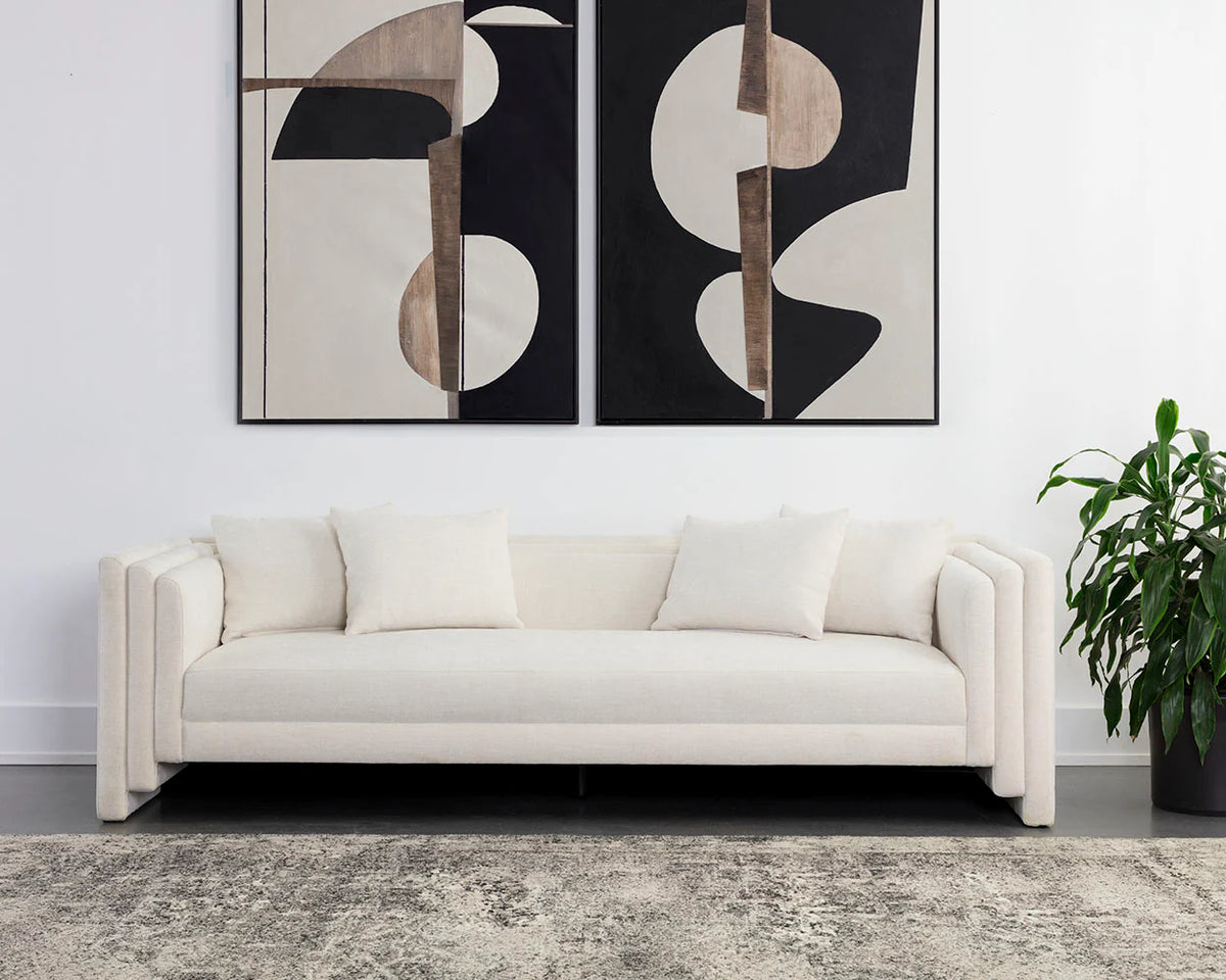 Kira 96" Ivory Performance Fabric Sofa