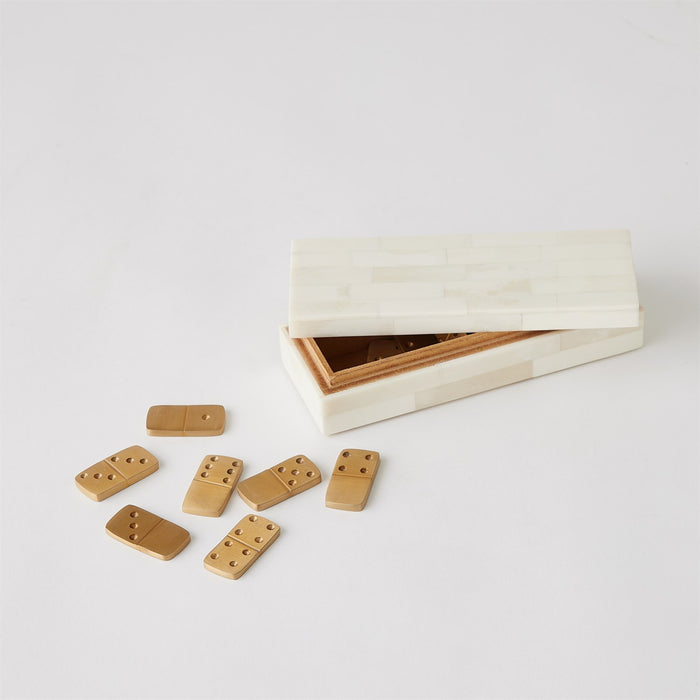Ivory Bone Boxed Domino Set