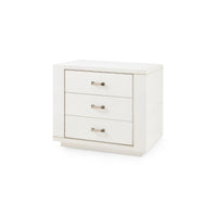 Noah Sand White 3 Drawer Nightstand