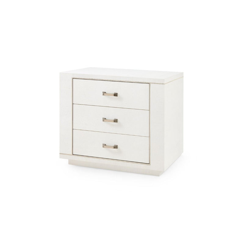 Noah Sand White 3 Drawer Nightstand