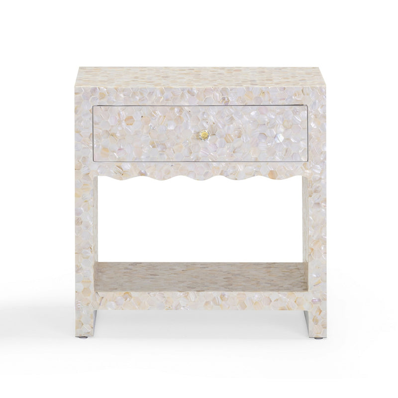 Piara Natural Mother of Pearl Inlaid Nightstand