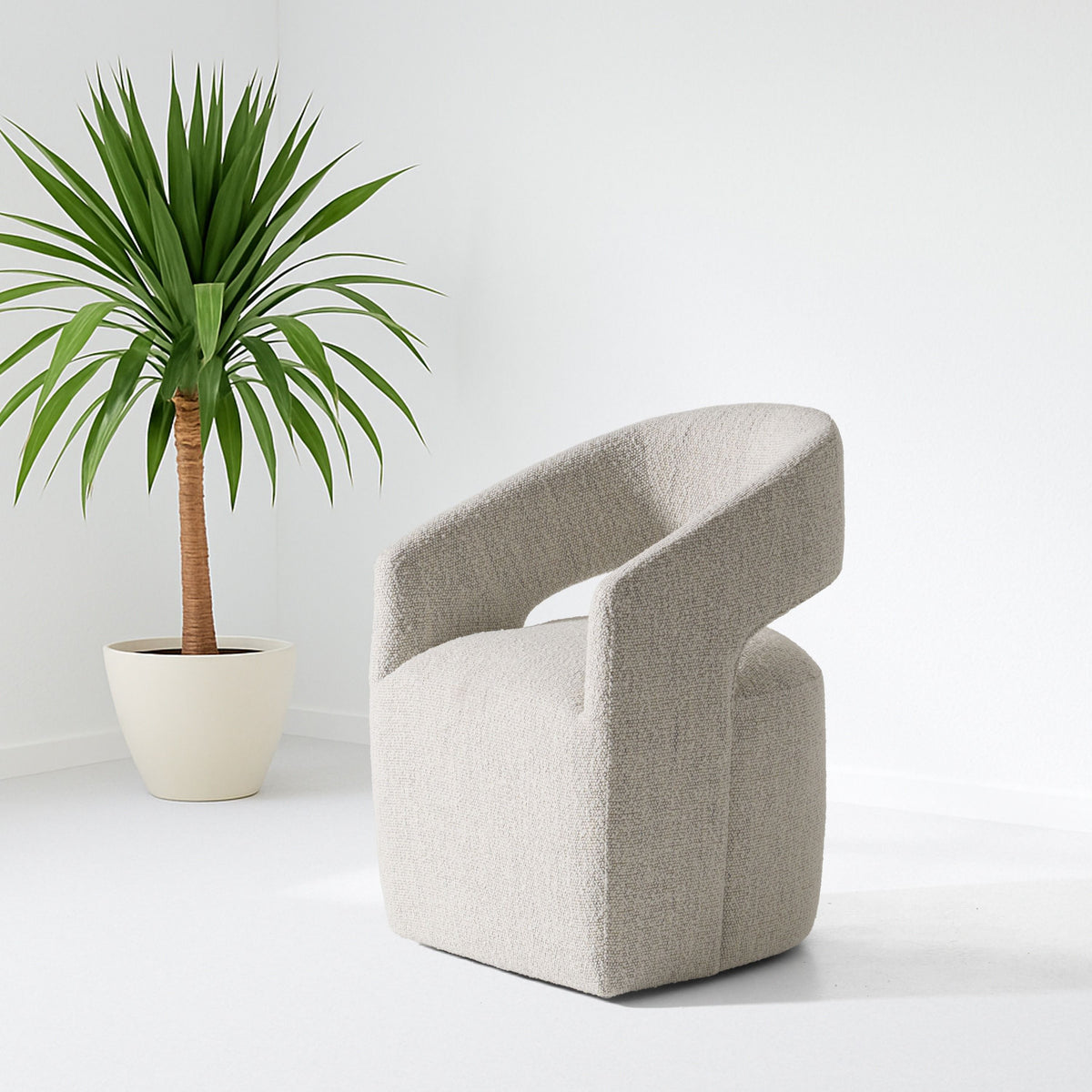 Gastra Beige Modern Fabric Dining Chair