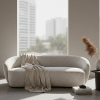 Fabia 90" Modern Off-White Fabric Sofa