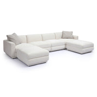 Arabella 123.6" Cream Chenille Modular U-Sectional