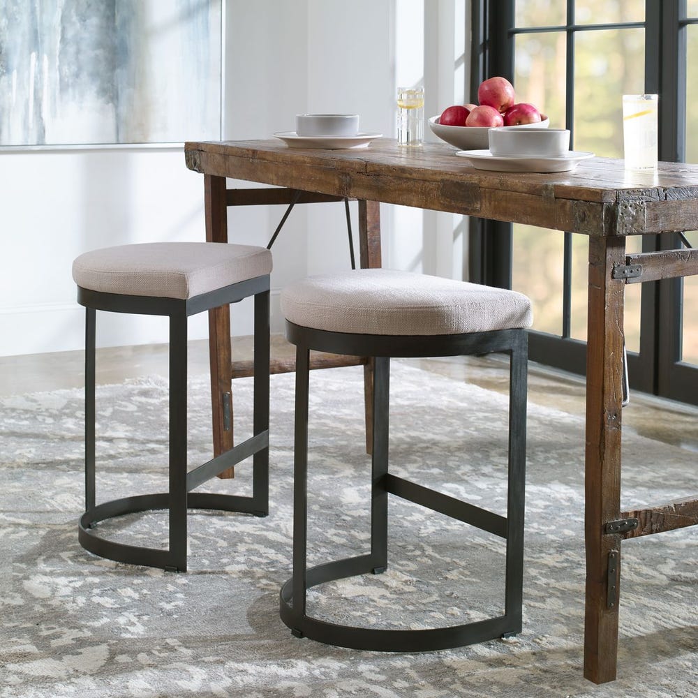 Crystal Counter Stool With Black Frame