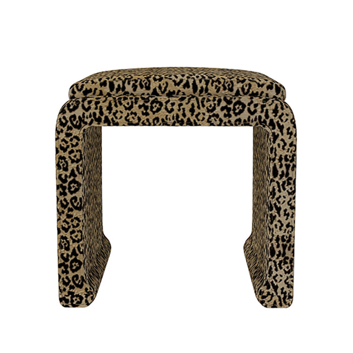 Malia Classic/Modern Cheetah Print Custom Upholstered Ottoman